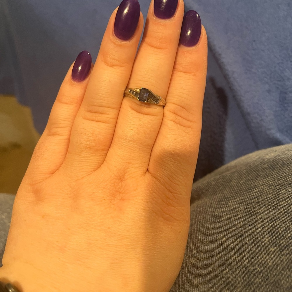 Lab Created Sapphire and Diamond ring